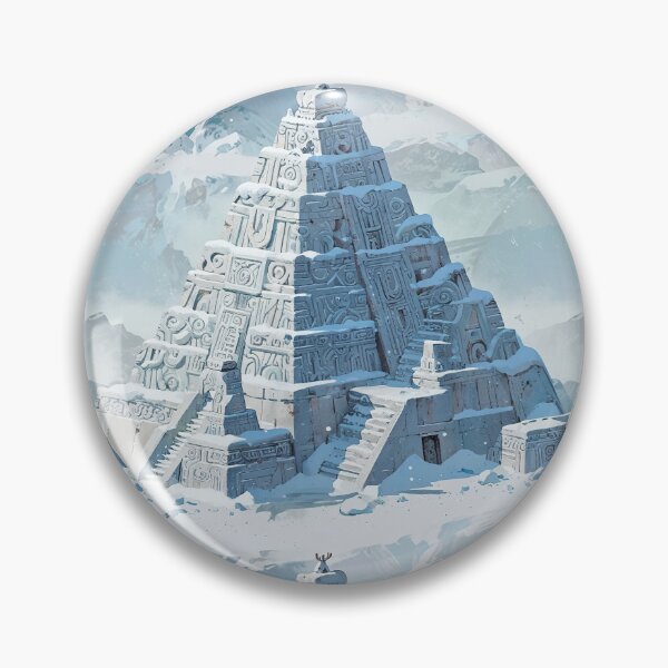 Item preview, Ancient Snow-Covered Temple Pyramid in a Frigid Mountain Landscape designed and sold by CoolPixels.