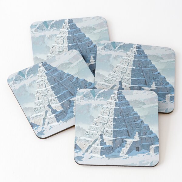 Item preview, Ancient Snow-Covered Temple Pyramid in a Frigid Mountain Landscape designed and sold by CoolPixels.