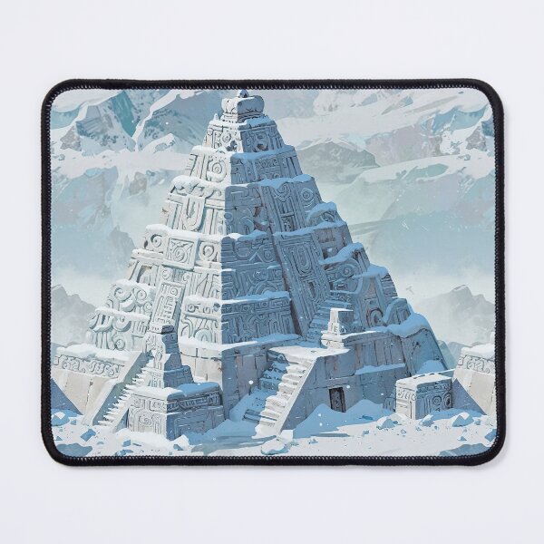 Item preview, Ancient Snow-Covered Temple Pyramid in a Frigid Mountain Landscape designed and sold by CoolPixels.