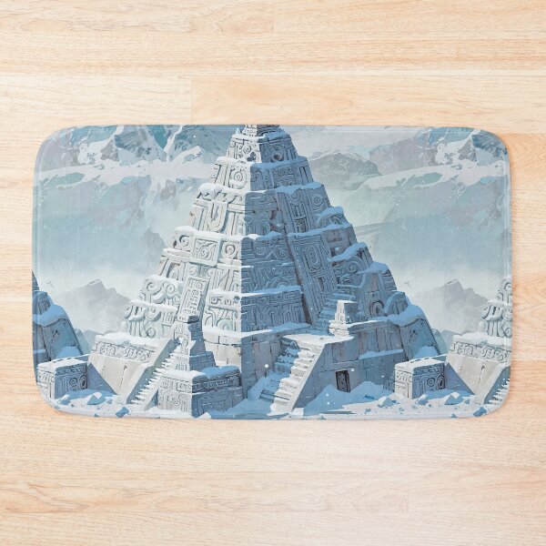 Item preview, Ancient Snow-Covered Temple Pyramid in a Frigid Mountain Landscape designed and sold by CoolPixels.