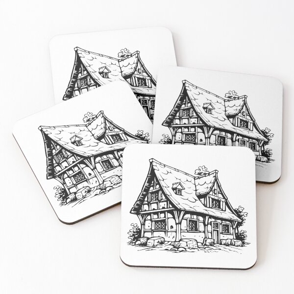 Item preview, Ancient Peasant House Middle Age Manor Gothic Home Cabin designed and sold by inkoutninja.
