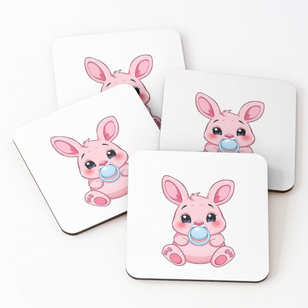 Item preview, Pink Easter Bunny Baby Rabbit with Pacifier designed and sold by FoxyS.