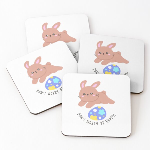 Item preview, Don’t Worry Be Hoppy – Relaxed Bunny Easter Pun Sticker designed and sold by BubiStudio.