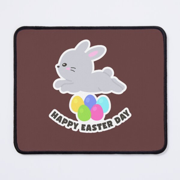 Item preview, Happy Easter Day – Leaping Bunny with Colorful Eggs Sticker designed and sold by BubiStudio.