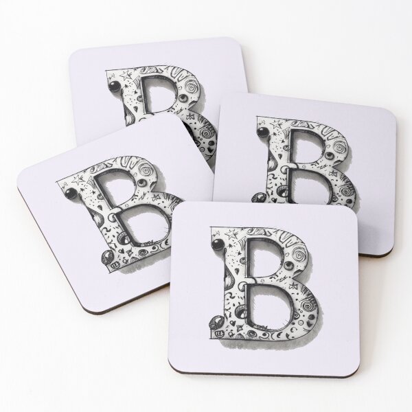 Item preview, Monogram Letter B – Black and White Doodle Alphabet Initial designed and sold by -justb-.