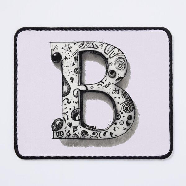 Item preview, Monogram Letter B – Black and White Doodle Alphabet Initial designed and sold by -justb-.