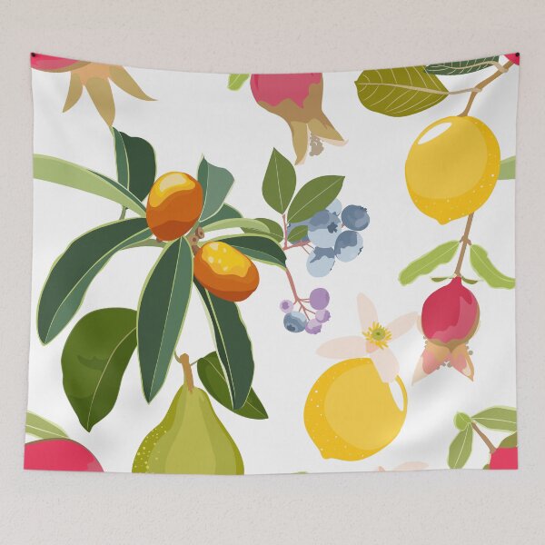 Item preview, Pomegranate tree with bluberry, lemons and green leaves.  designed and sold by MatyKotiv.