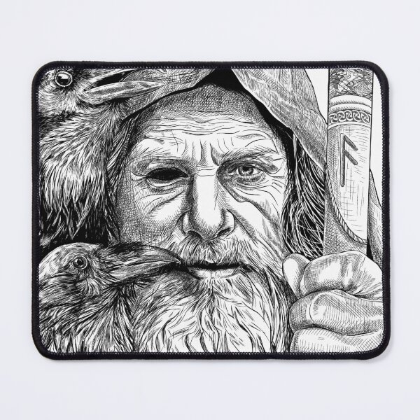 Item preview, Odin with Huginn and Muninn designed and sold by TraceyEvansArt.