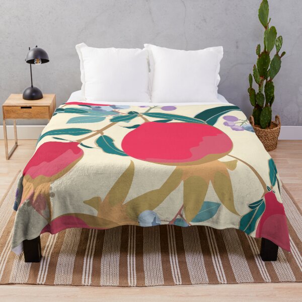 Item preview, Art floral seamless pattern. Pomegranate tree with bluberry and blue leaves. designed and sold by MatyKotiv.