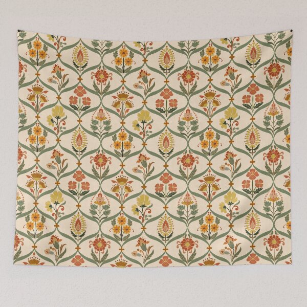 Item preview, Indian tile pattern with floral motifs. designed and sold by PrajaktaPathak.