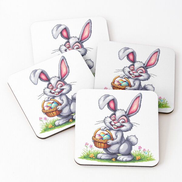 Item preview, Easter Bunny with egg basket pixel ,funny easter,Happy Easter,Easter Day,easter illustration designed and sold by Expressions-Sel.