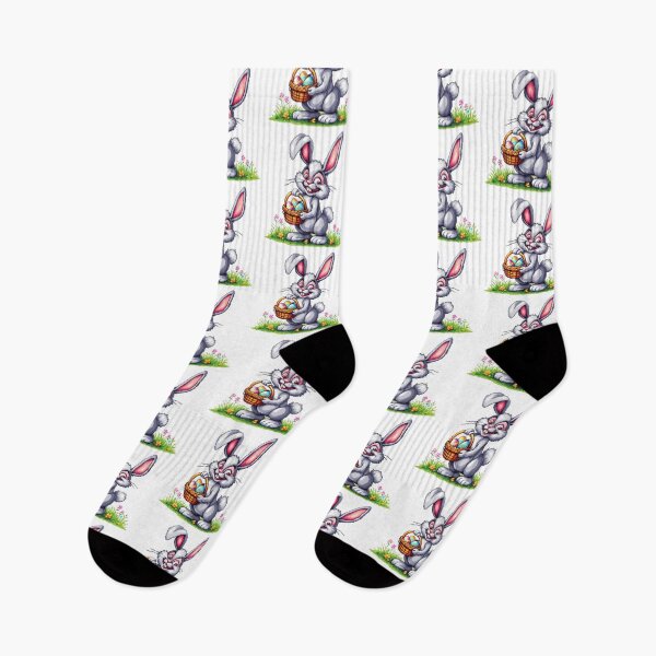 Item preview, Easter Bunny with egg basket pixel ,funny easter,Happy Easter,Easter Day,easter illustration designed and sold by Expressions-Sel.