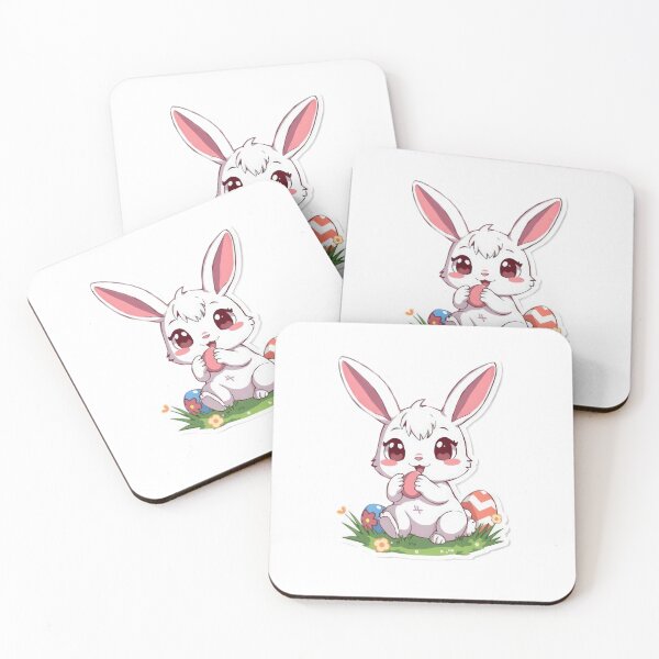 Item preview, Cute anime bunny with Eggs ,funny easter,Happy Easter,Easter Day,easter illustration designed and sold by Expressions-Sel.