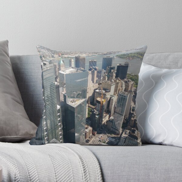Manhattan, New York, NYC, #Manhattan, #NewYork, #UNC, skyscrapers, #skyscrapers Throw Pillow