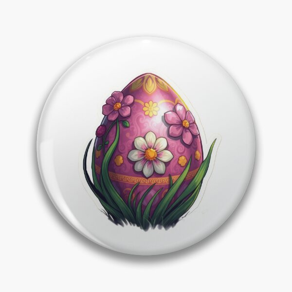 Item preview, Easter egg with flowers sticker ,egg,Happy Easter,Easter Day,easter illustration designed and sold by Expressions-Sel.