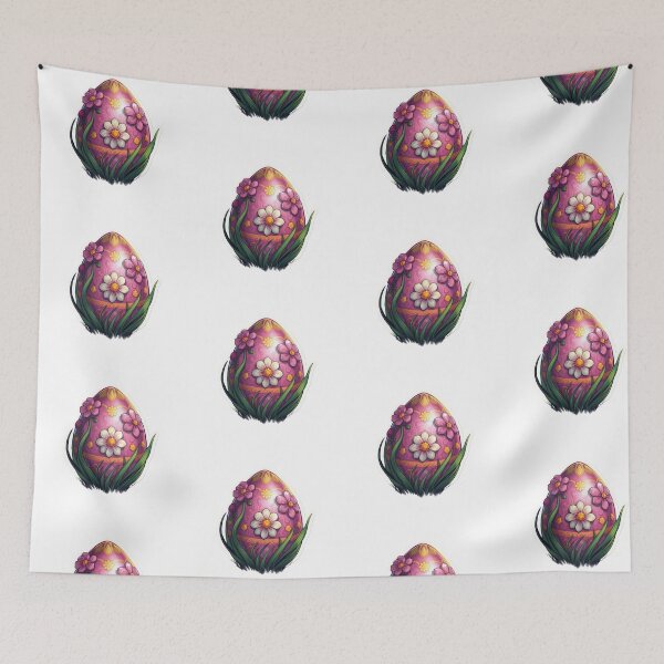 Item preview, Easter egg with flowers sticker ,egg,Happy Easter,Easter Day,easter illustration designed and sold by Expressions-Sel.