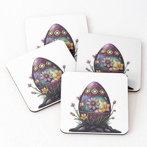 Item preview, Easter egg with flowers sticker,eggs,Happy Easter,Easter Day,easter illustration designed and sold by Expressions-Sel.