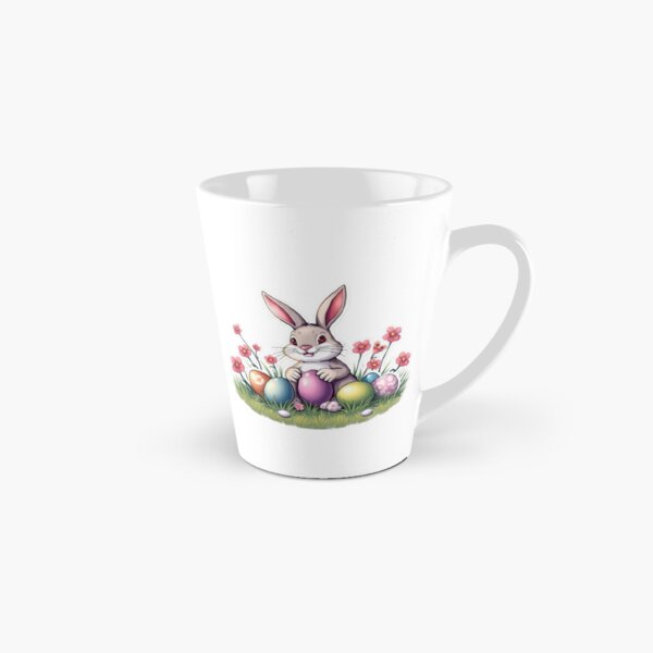 Item preview, Cute easter Bunny with flowers and eggs sticker ,cute easter,Happy Easter,Easter Day,easter illustration designed and sold by Expressions-Sel.