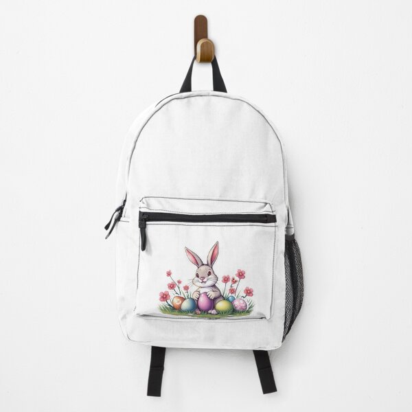 Item preview, Cute easter Bunny with flowers and eggs sticker ,cute easter,Happy Easter,Easter Day,easter illustration designed and sold by Expressions-Sel.
