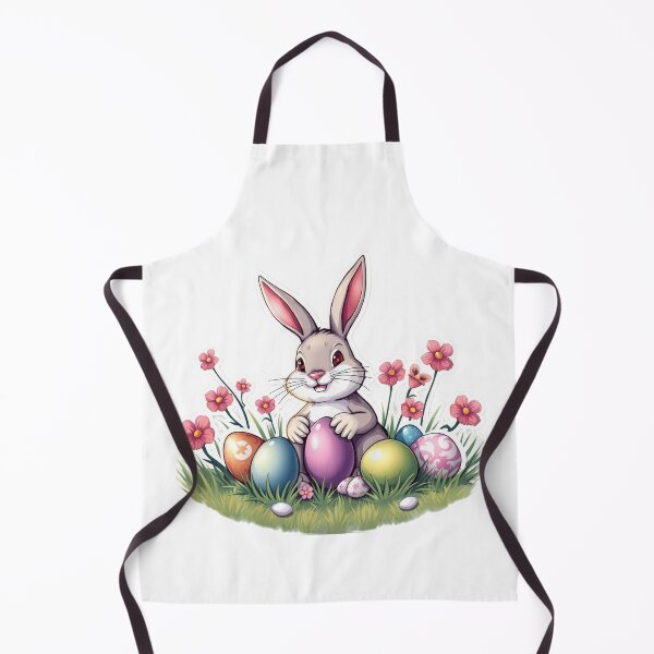 Item preview, Cute easter Bunny with flowers and eggs sticker ,cute easter,Happy Easter,Easter Day,easter illustration designed and sold by Expressions-Sel.