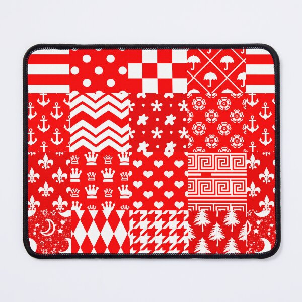 Item preview, Red White Mixed Patchwork Pattern Design  designed and sold by PatternTitan.