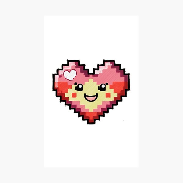 Item preview, Pixelated Heart designed and sold by PinkiPop Studio.