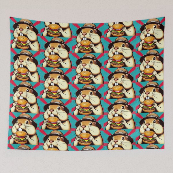 Item preview, cute gopher hamburger eating designed and sold by Dogandesighn.