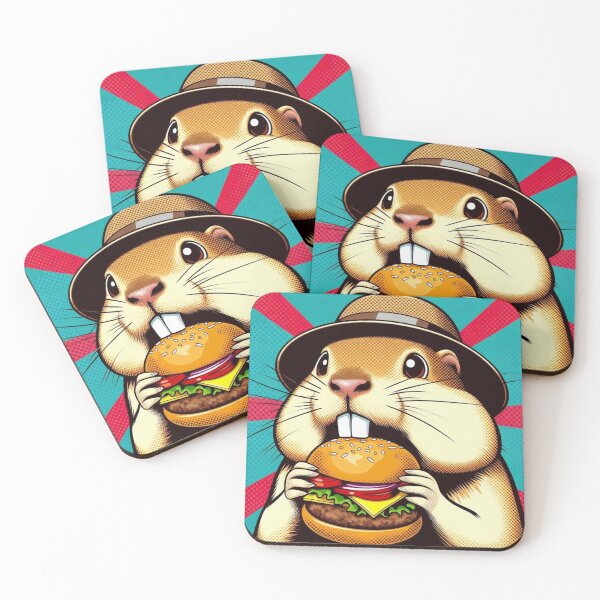 Item preview, cute gopher hamburger eating designed and sold by Dogandesighn.