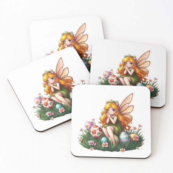 Item preview, cute Easter fairy with colored eggs Sticker,cute easter,Happy Easter,Easter Day,easter illustration designed and sold by Expressions-Sel.