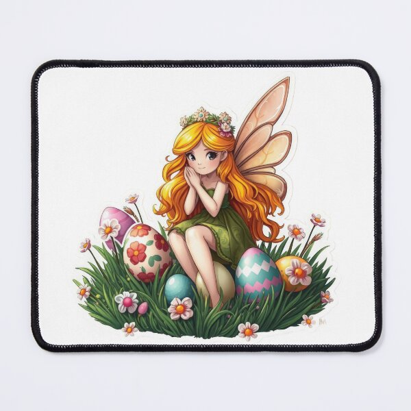 Item preview, cute Easter fairy with colored eggs Sticker,cute easter,Happy Easter,Easter Day,easter illustration designed and sold by Expressions-Sel.