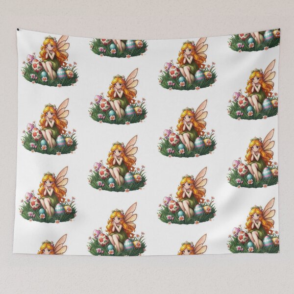 Item preview, cute Easter fairy with colored eggs Sticker,cute easter,Happy Easter,Easter Day,easter illustration designed and sold by Expressions-Sel.