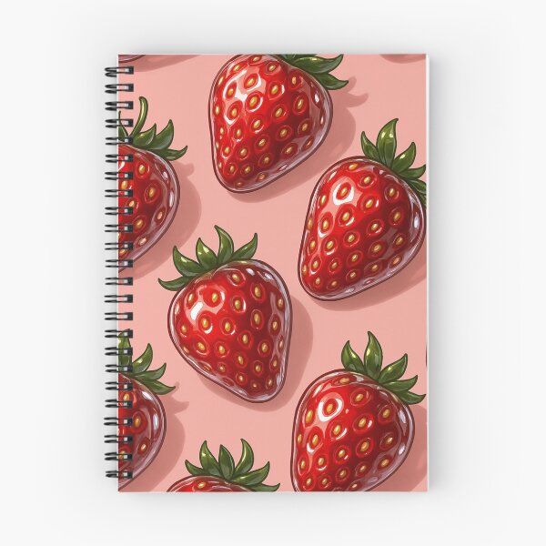 Item preview, Strawberry Pattern Print – Kawaii Red Fruit on Pink Background Cute Y2K Aesthetic Art designed and sold by Bored Duck.