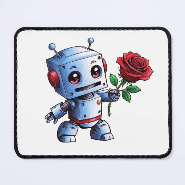 Item preview, Robot Holding a Rose designed and sold by PinkiPop Studio.