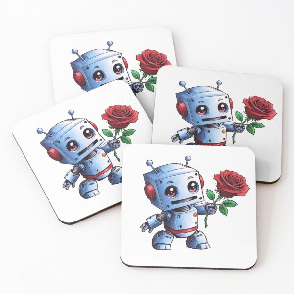 Item preview, Robot Holding a Rose designed and sold by PinkiPop Studio.