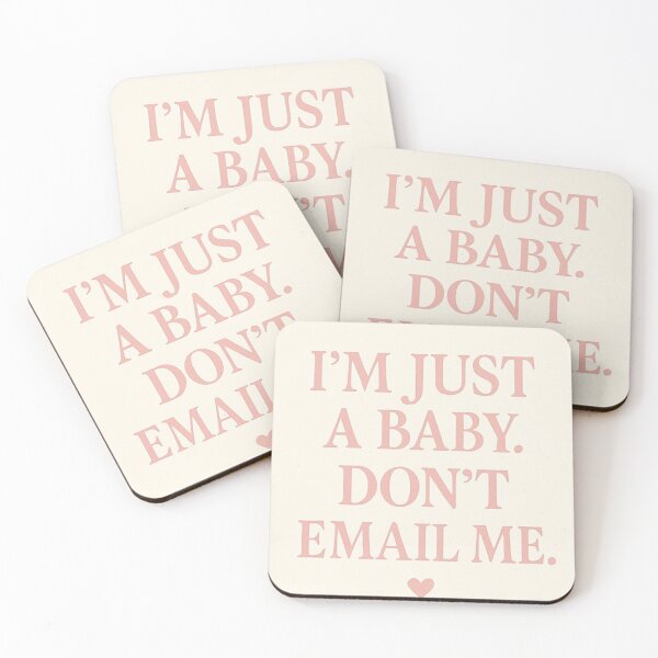 Item preview, I’m Just a Baby Don’t Email Me – Funny Quote Sticker / Soft Aesthetic Print designed and sold by softprintclub.