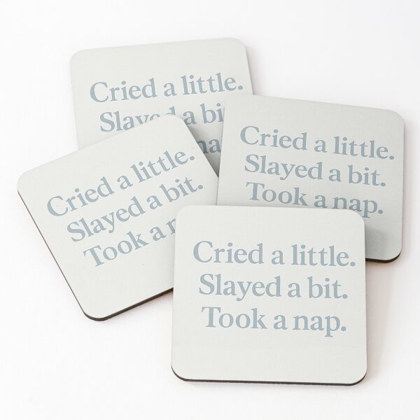 Item preview, Cried a Little Slayed a Bit Took a Nap – Funny Aesthetic Quote Sticker / Print designed and sold by softprintclub.