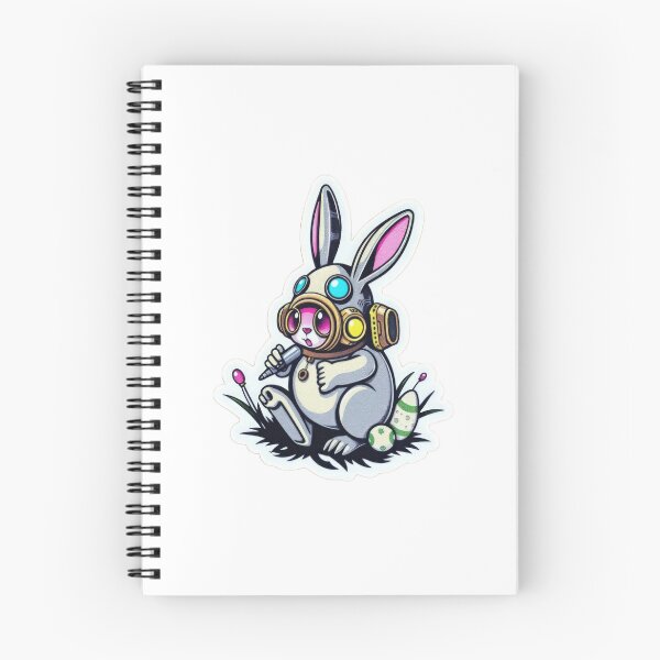 Item preview, Easter bunny Technological Futuristic with colored eggs Sticker, funny easter,Happy Easter,Easter Day,easter illustration designed and sold by Expressions-Sel.