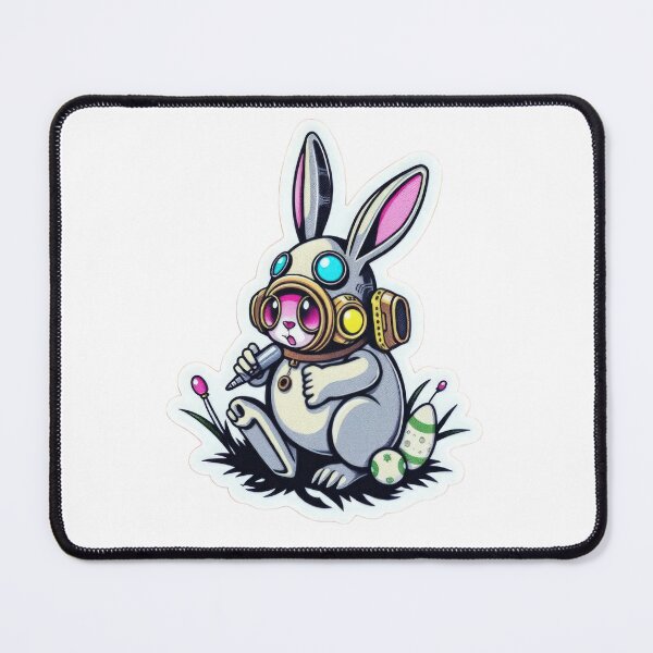 Item preview, Easter bunny Technological Futuristic with colored eggs Sticker, funny easter,Happy Easter,Easter Day,easter illustration designed and sold by Expressions-Sel.
