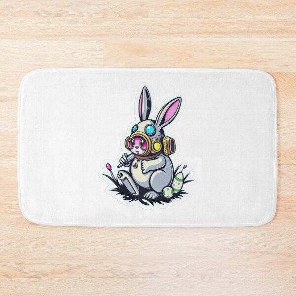Item preview, Easter bunny Technological Futuristic with colored eggs Sticker, funny easter,Happy Easter,Easter Day,easter illustration designed and sold by Expressions-Sel.
