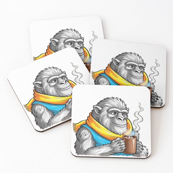 Item preview,  Monkey Enjoying Coffee designed and sold by PinkiPop Studio.
