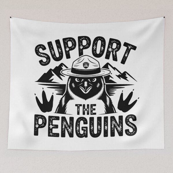 Item preview, Support the Penguins , Funny Animal Protest designed and sold by Teetreasure2.