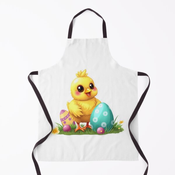 Item preview, cute Easter yellow chicken with colored eggs Sticker,cute easter,Happy Easter,Easter Day,easter illustration designed and sold by Expressions-Sel.