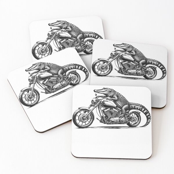 Item preview, Cool Alligator Riding a Motorcycle Biker Crocodile Lover designed and sold by Kimberley King Art  King Art.