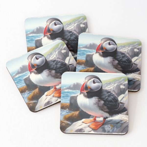 Item preview, Acadia puffin, puffin, canada puffin, flowers, puffin floral, scottish puffin, birds, atlantic puffin designed and sold by happinesproject.