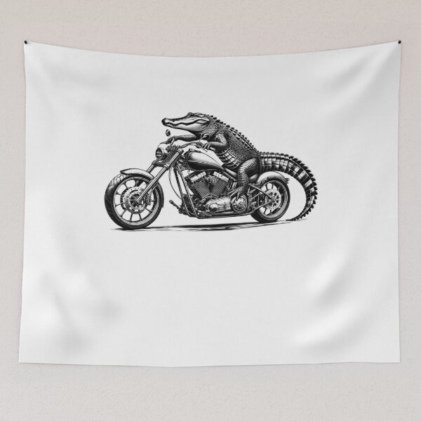 Item preview, Cool Alligator Riding a Motorcycle Biker Crocodile Lover designed and sold by Kimberley King Art  King Art.
