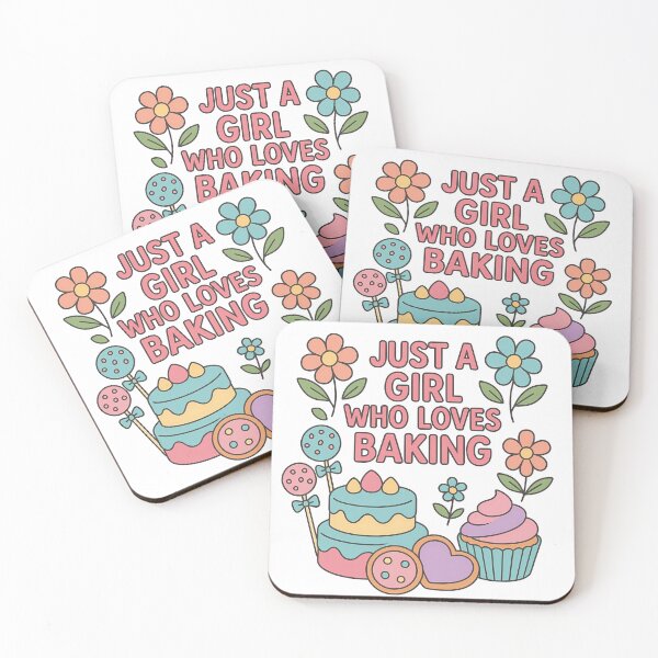 Item preview, Just a Girl Who Loves Baking – Fun Pastel Outline Baking Design designed and sold by Luxe & Lovely Finds.