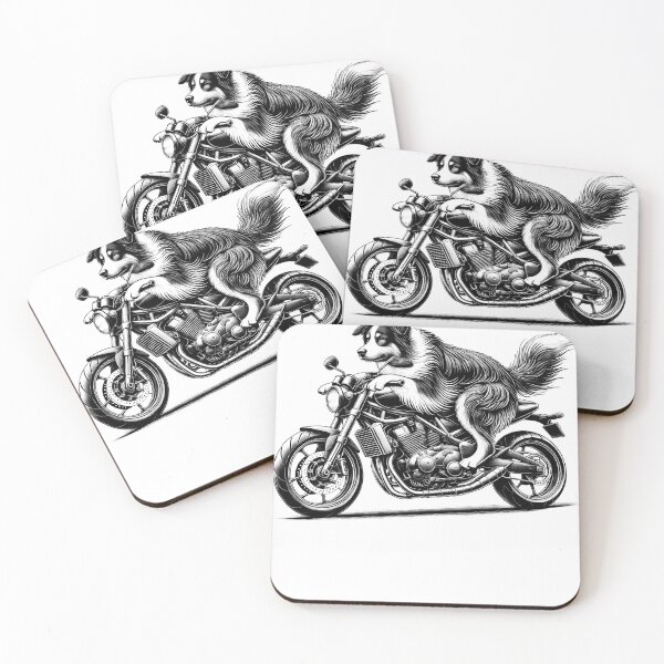 Item preview, Cool Australian Shepherd Riding a Motorcycle Biker Dog Lover designed and sold by Kimberley King Art  King Art.