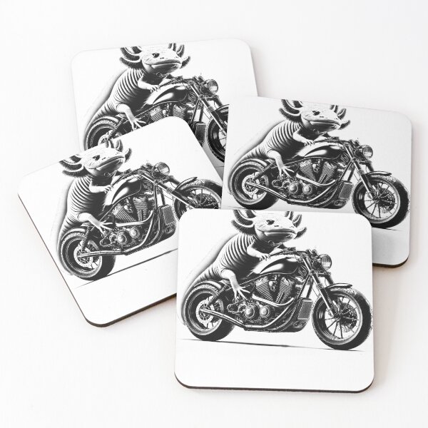 Item preview, Cool Axolotl Riding a Motorcycle Biker Axolotl Lover designed and sold by Kimberley King Art  King Art.