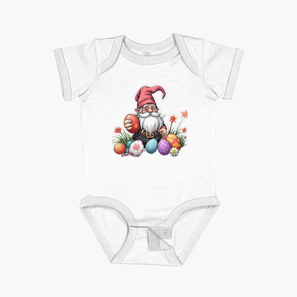 Item preview, easter dwarf with eggs and flowers Sticker,funny easter,Happy Easter,Easter Day,easter illustration designed and sold by Expressions-Sel.