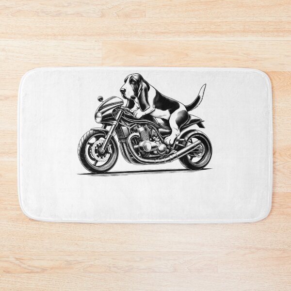 Item preview, Cool Basset Hound Riding a Motorcycle Biker Dog Lover designed and sold by Kimberley King Art  King Art.